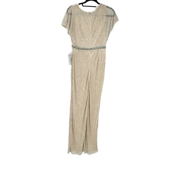 Mac Duggal 93678 Glitter Accented Fully Embellished Column Dress Nude Size 4 NWT - Picture 10 of 13